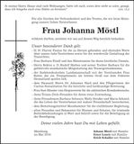 Traueranzeige Johanna Möstl