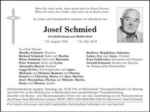 Traueranzeige Josef Schmied