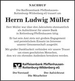 Traueranzeige Ludwig Müller