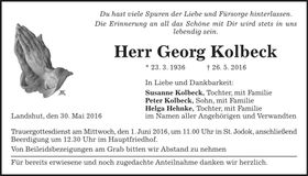 Traueranzeige Georg Kolbeck