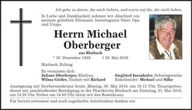 Traueranzeige Michael Oberberger