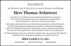 Traueranzeige Martin Deiminger