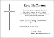 Traueranzeige Rosa Hoffmann