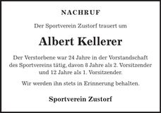 Traueranzeige Albert Kellerer