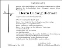Traueranzeige Ludwig Hiermer