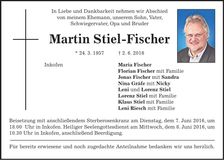 Traueranzeige Martin Stiel-Fischer