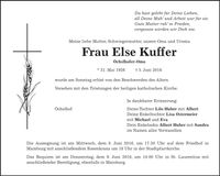 Traueranzeige Else Kuffer