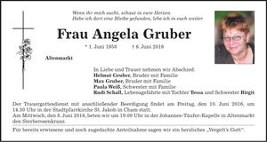 Traueranzeige Angela Gruber