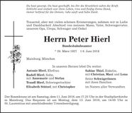 Traueranzeige Peter Hierl