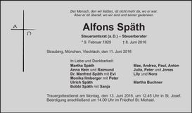 Traueranzeige Alfons Späth
