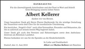 Traueranzeige Alberg Keller