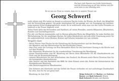 Traueranzeige Georg Schwertl
