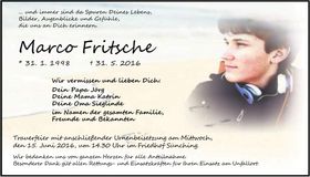 Traueranzeige Marco Fritsche