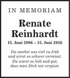 Traueranzeige Renate Reinhardt