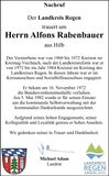 Traueranzeige Niedermayer Josef