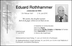 Traueranzeige Eduard Rothhammer