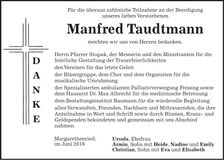 Traueranzeige Manfred Traudtmann
