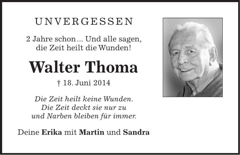 Traueranzeige Walter Thoma