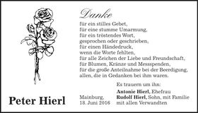 Traueranzeige Peter Hierl