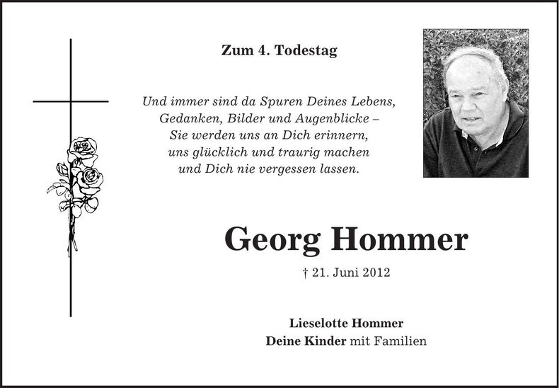Traueranzeige Georg Hommer