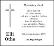 Traueranzeige Elli Otho