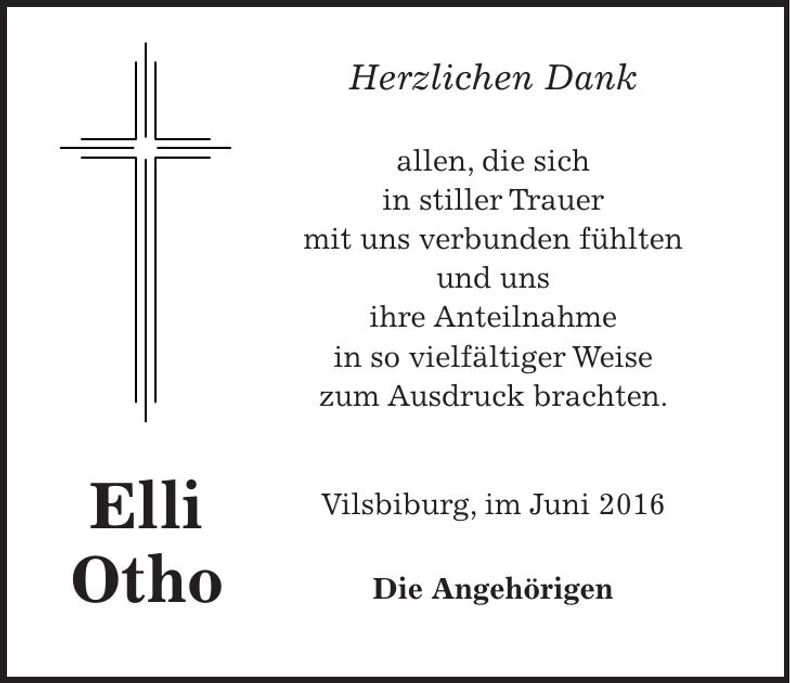 Traueranzeige Elli Otho