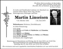 Traueranzeige Martin Linseisen