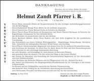 Traueranzeige Helmut Zandt