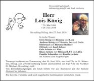 Traueranzeige Lois König