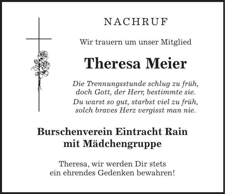 Traueranzeige Theresa Meier