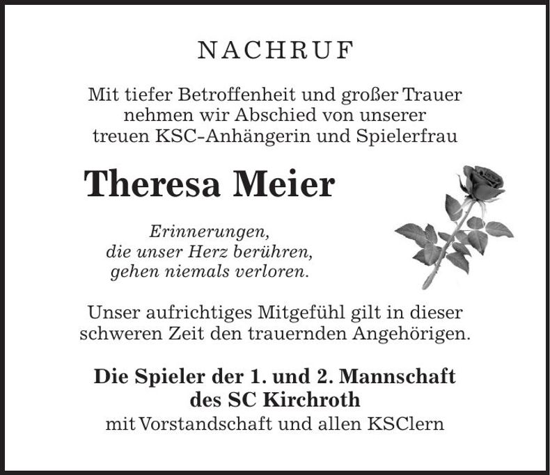 Traueranzeige Theresa Meier