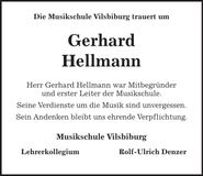Traueranzeige Gerhard Hellmann