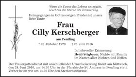 Traueranzeige Cilly Kerschberger
