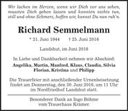 Traueranzeige Richard Semmelmann