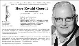 Traueranzeige Ewald Goerdt