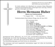 Traueranzeige Hermann Huber