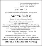 Traueranzeige Andrea Büchse