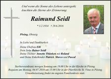 Traueranzeige Raimund Seidl