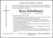 Traueranzeige Rosa Schuhbauer