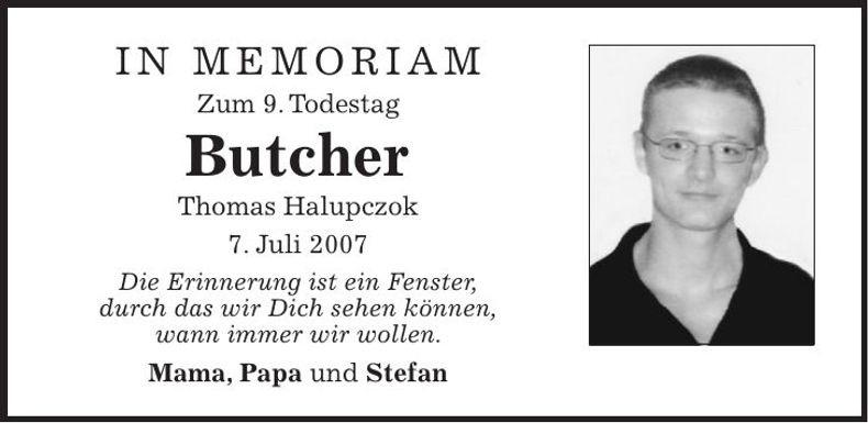 Traueranzeige Halupczok Thomas