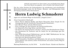 Traueranzeige Ludwig Schmaderer