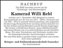 Traueranzeige Rebl Willi