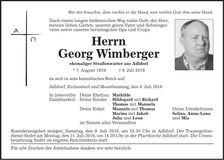 Traueranzeige Georg Wimberger