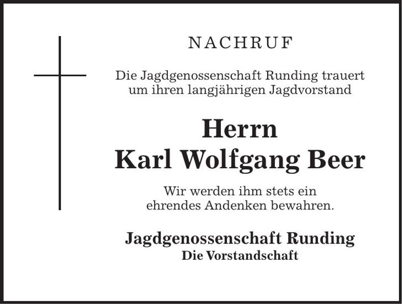 Traueranzeige Karl Wolfgang Berr