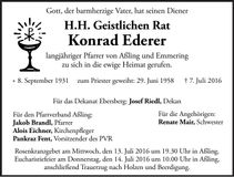 Traueranzeige Konrad Ederer