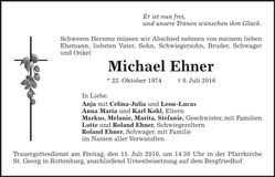 Traueranzeige Michael Ehner