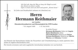 Traueranzeige Hermann Reithmaier
