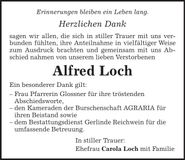 Traueranzeige Alfred Loch