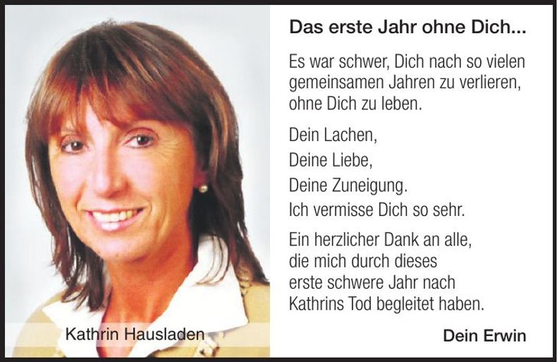 Traueranzeige Kathrin Hausladen