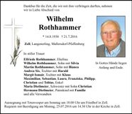 Traueranzeige Wilhelm Rothhammer